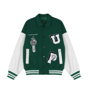 자수 그린 베이스볼 자켓embroidered green baseball jacket(A0209)