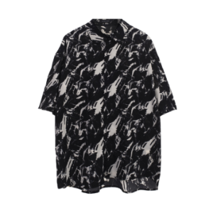스플래쉬 잉크 블랙 반팔 셔츠Splash Ink Black Short Sleeve Shirt(A0576)