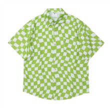 체커보드 포켓 반팔 셔츠checkerboard pocket short shirt(A0229)
