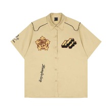 디자인 자수 코튼 반팔 셔츠Design Embroidered Cotton Short Sleeve Shirt(A0548)
