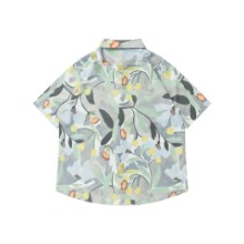 유화 꽃무늬 반팔 셔츠oil painting floral design short sleeve shirt(A0423)
