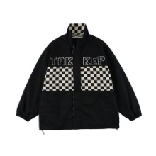 스탠드 칼라 체커보드 자켓Stand Collar Checkerboard Jacket(A0354)