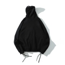유니섹스 블랙 박시 후드 티셔츠Unisex Black Boxy Hooded T(A0301)